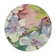 thumbnail image 4 of nygtbtfer Spring Round Tablecloth with Elastic Edged, Fitted Table Cloth for Kitchen Dining Room, Watercolor Floral Bird Fabric Tablecloths Stain Proof for , Green White 38-42, 4 of 8