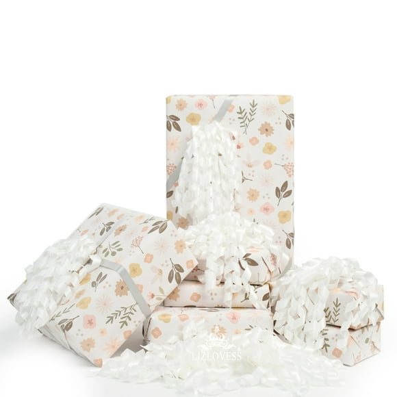 Juego de 6 cintas rizadas de satén blanco Gift Bows LIZLOVESS de 6 pulgadas