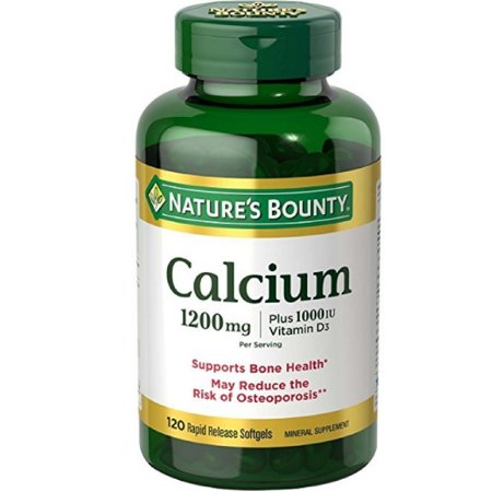 Nature's Bounty Absorbable Calcium, 1200mg, Plus Vitamin D3 25mcg (1,000 IU), 120 Softgels