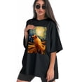 thumbnail image 3 of Plus Size Shirt for Women Black Tops for Women Short Sleeves Shirt for Women Dogs In The Night T Shirt Crewneck Shirt for Women XS, 3 of 5