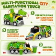 thumbnail image 5 of JoyStone Large Garbage Truck Toy with Lights & Music, Recycling Truck Playset with 2-Car Launcher, 4 Trash Bins and Movable Mechanical Arms for Kids Ages 3+, 5 of 10