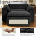 thumbnail image 6 of Fnkosi 63" Oversized Chaise Lounge Indoor, Chenille Boneless Chair with Deep Seat & Movable Ottoman for Living Room, No Assembly Required , Black, 6 of 9