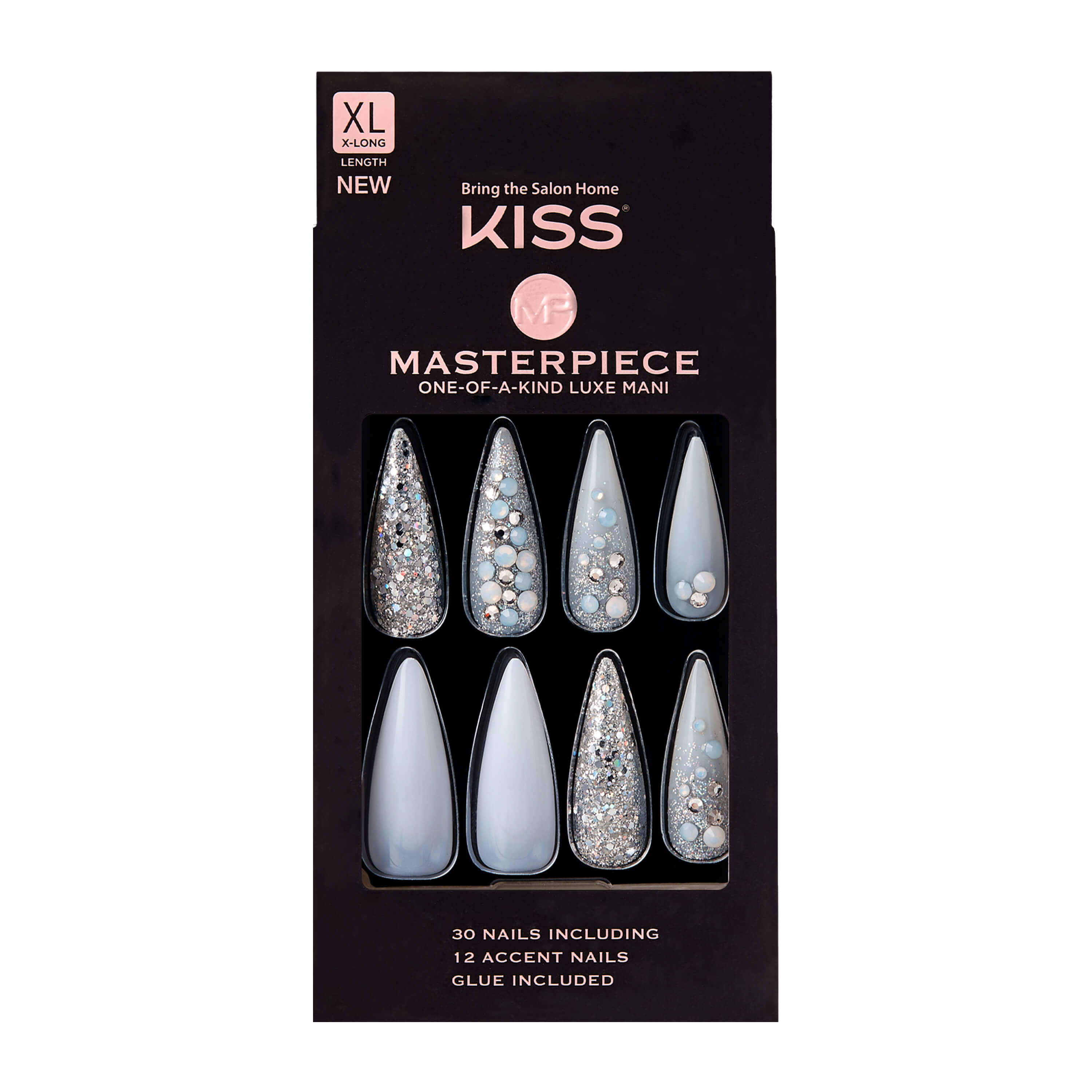 KISS Masterpiece One-of-a-Kind Luxe Mani - Tango, Extra Long, Stiletto  shape - Walmart.com