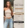 thumbnail image 2 of Vorliqent 2 Pack Women's Elastic Woven Belts with Gold Buckle Stretch Braided Waist Belt Breathable Comfortable Casual Belt, 2 of 9
