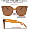 thumbnail image 5 of FEISEDY Retro Square Polarized Sunglasses Women Men Oversized Vintage Shades B2600, 5 of 13