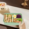 thumbnail image 4 of Yannianjz under $5 Bento Box Adult Lunch Box with Utensils, Lunch Containers for Adults, Leakproof Lunch Box for Adult, 3 Compartment Bento Box Microwave Safe, 4 of 6