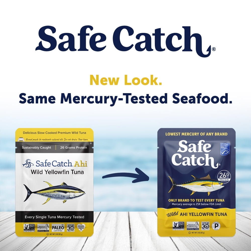 (2 pack) Safe Catch Wild Ahi Yellowfin Tuna, 3 oz Pouch – Mercury Tested Wild Tuna with 26g Protein