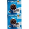 thumbnail image 1 of Renata 357 SR44W Batteries - 1.55V Silver Oxide 357 Watch Battery (2 Count), 1 of 7