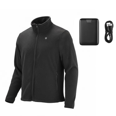 KFFKFF Heated Fleece Jacket Women Polar Fleece XXL Black