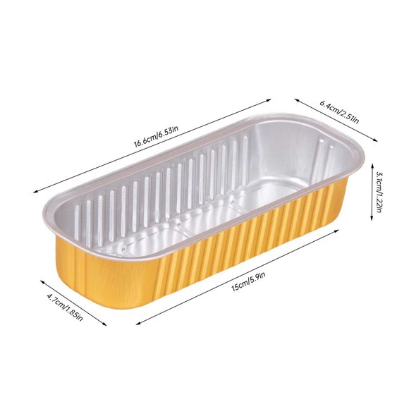 ChenyGod Moules Mini Jetables en Feuille avec Couvercles, Lot de 10, Petits Moules à Pain, Moules Rectangulaires pour Muffins, Mini Moules à Gâteau, Contenants pour Pain et Pain - Or