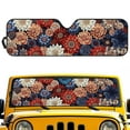 thumbnail image 2 of Uorisanigo Windshield Sun Shade Compatible with 2024 2025 Jeep Wrangler JL 2/4 Door-Blocks UV Rays Boho Mandala Floral Car Sunshade Keep Your Vehicle Cool, Car Sun Shade, 2 of 7