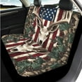 thumbnail image 3 of Uorisanigo American Flag Deer 14 Pcs Automobile Seat Cover Sets and Car Headrest Cover Cars Steering Wheel Cover Center Console Cover Car Water Cup Coaster Soft Suitable for Cars SUVs, 3 of 6