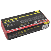K-Tool 38100 12-pc 1/2 Drive Metric Impact Short Socket Set
