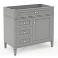 thumbnail image 6 of 36'' Bathroom Vanity without Top Sink, Modern Bathroom Storage Cabinet with 2 Drawers and a Tip-out Drawer, Solid Wood Frame, Grey (NOT INCLUDE BASIN SINK), 6 of 7