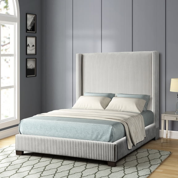 Gray King Upholstered Bed In A - Nimble, Captivation Lively, Cuteness