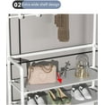 thumbnail image 4 of BAOKALER 5-Tier 31" x 10" x 65" Coat and Shoe Rack with 8 Hooks, White, 4 of 9