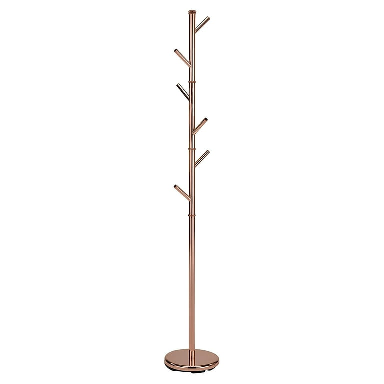 Barric Rose Gold Metal Transitional 6 Hook Twiggy Coat Rack Stand