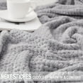 thumbnail image 4 of Exclusivo Mezcla Waffle Textured Extra Large Fleece Blanket, Super Soft and Warm Throw Blanket for Couch, Sofa and Bed (Light Grey, 50"x70")-Cozy, Fuzzy and Lightweight, 4 of 9