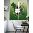 thumbnail image 4 of St. Patrick's Day Sheer Curtains 72 Inch Length 2 Panels Set Window Treatments, Spring Shamrock Gold Leopard Love Ombre Green Rod Pocket Semi Curtains for Living Room/Bedroom/Kitchen, 104"W x 72"L, 4 of 7