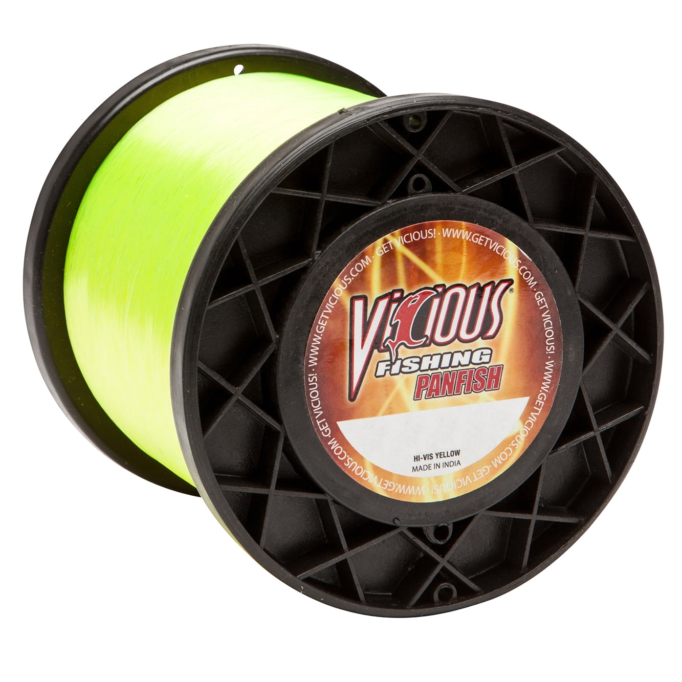 Vicious Fishing Panfish, HiVis Yellow, 6lb test, 1lb spool (9,100