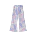 thumbnail image 3 of Atogsazn Kids Girls Tie Dye High Waisted Leggings Children Flare Leg Yoga Pants Athletic Bell Bottoms Pant White 8-9Years Fashion, 3 of 7