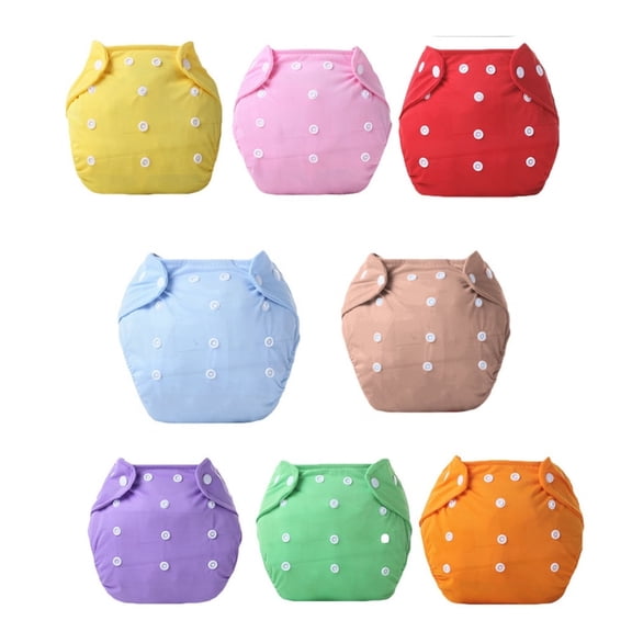 8 Pcs Baby Cloth Diapers,Reusable Cute Diapers,Adjustable Buttons Washable Diapers for Baby Girls and Boys