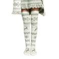 thumbnail image 2 of Chaussettes de Noël pour Femmes d'Automne et d'Hiver avec Cerf, Bas en Laine Tricotée, Bas de compression, Blanc, 2 of 6