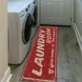 thumbnail image 2 of Ottomanson Non-Slip Rubberback Text 2x5 Laundry Room Runner Rug, 20" x 59", Red, 2 of 8