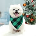 thumbnail image 3 of Christmas Holiday Pet Bandana Double Layer Triangle Towel Bib with Festive Front Print and Cozy Reverse Plaid Design for Daily Use, 3 of 5