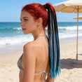 thumbnail image 3 of WWG Elastic Dirty Braid Ponytail Hair Extension, 65cm Long Braided Hairpiece for Women, Stretchy Clip-in Ponytail for Quick Hairstyle, 3 of 6