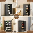 thumbnail image 6 of Metal Kitchen Pantry Storage Cabinet with 2 Doors and 3 Adjustable Shelves,Pantry Cabinet with Adjustable Leveling Foot for Kitchen, Living Room, Dining Room（Black）, 6 of 12