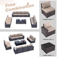 thumbnail image 4 of ALAULM 12 Pieces Outdoor Patio Furniture Set,Brown PE Rattan Sectional Patio Conversation Set with Sand Seat Cushions and 2 Coffee Tables, 4 of 7