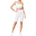 thumbnail image 4 of Juniors Wide Band High Waist Active Workout Biker Running Shorts Leggings, 4 of 4