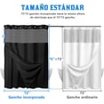 thumbnail image 3 of Cortina de Baño sin Gancho con Forro a Presión 183x190cm, Cortina de Ducha Tipo Gofre, Cortina Regadera Antimoho y Impermeable, Duradero, Fácil de Instalar, para Hogar, Hotel, Ducha, 3 of 4