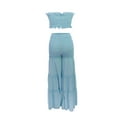 thumbnail image 2 of Women's Smocked Bandeau Top and Wide-Leg Pants Set with Ruffle Detail, 2 of 6