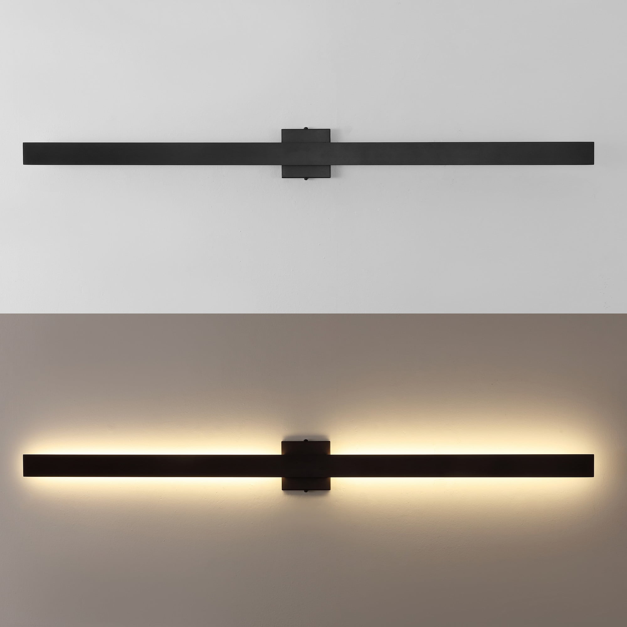 JONATHAN Y Vara 49.5" Modern Minimalist Indoor/Outdoor Metal 350-Degree Rotate Dimmable Integrated Linear LED Wall Sconce, Black