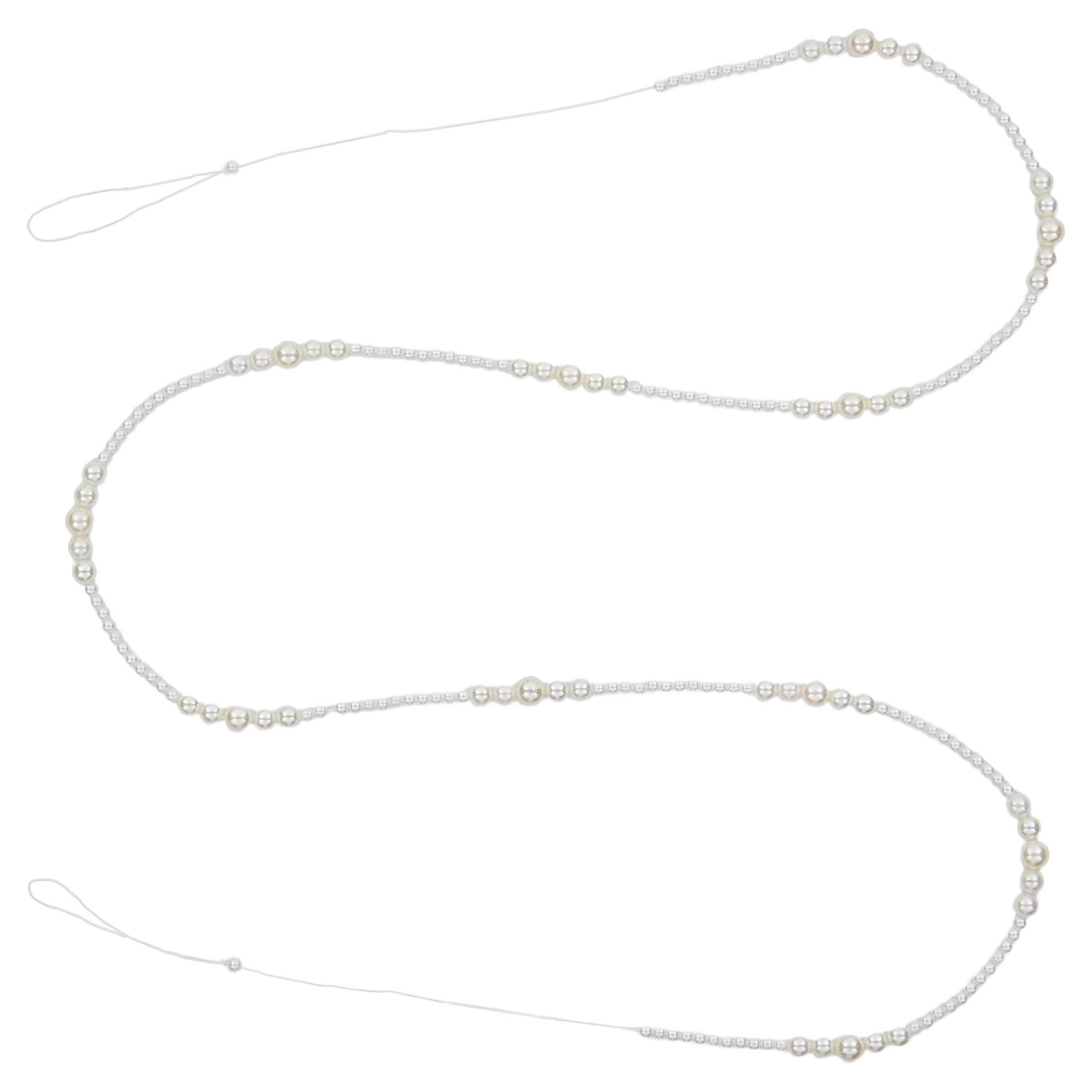 Plastic Bead Mini Christmas Garland, White, 6', by Holiday Time