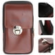 thumbnail image 2 of EeaseMX Riñonera de piel sintética marrón impermeable para hombre, doble capa, con cremallera, sección vertical, para teléfono, 2 of 7