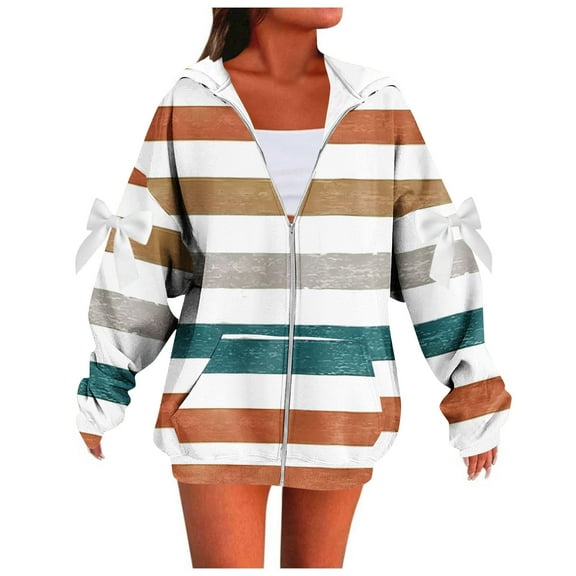 Byworldtasic Long Sleeve Sweatshirt for Women Casual Print Zipper Tops Fall Fashion Clothes Workout Plus Size Sweatshirt