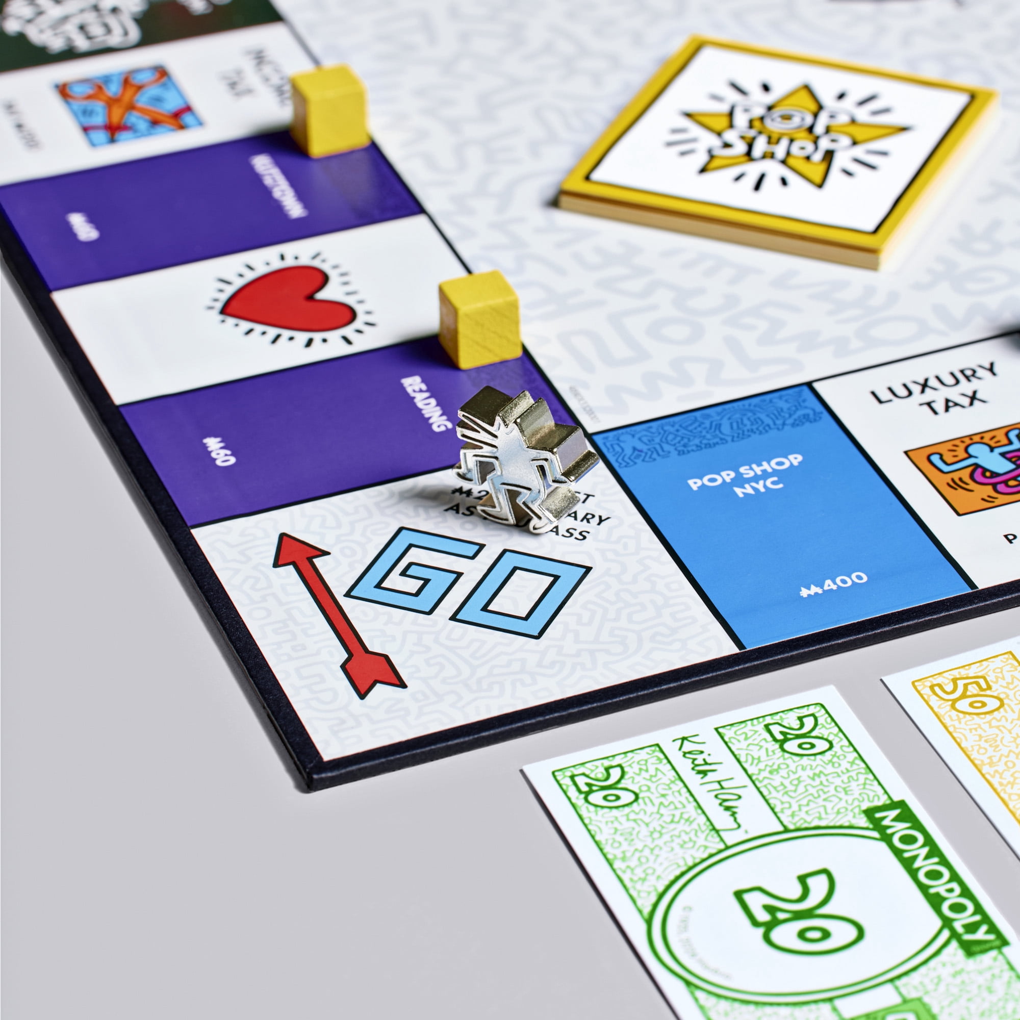 WS Game Company Keith Haring Monopoly – Pop Shop 40th Anniversary Edition – Premium Art-Wrapped Collector’s Board Game – Featuring Iconic Art, Custom Metal Tokens, and Dancing Figure Pieces