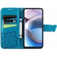 thumbnail image 3 of Compatible with Motorola Moto One 5G Ace Case Glitter Bling with Card Holder and Stand Leather Flip Wallet Diamond Butterfly Shockproof Protective Case for Moto One 5G Ace Crystal Blue, 3 of 14