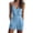 #02 Blue 【Mix, Match & Rotate: Stock Up on Daily Colors】, variant on Women's High Waist Shorts Playsuit with Pockets, Summer Casual Sleeveless Romper Jumpsuit, Solid V-Neck Spaghetti Strap, 100% Polyester, Trendy Fit & Flare, Womens Short Jumpsuit