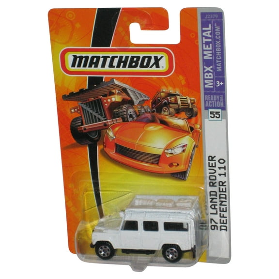 Matchbox MBX Metal (2006) Land Rover Defender 110 White Toy Car #55