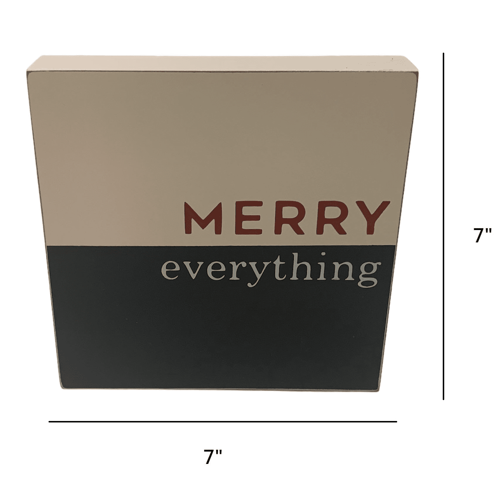 Holiday Time Black & White Wooden Block Accent Tabletop Décor. 7" x 7"