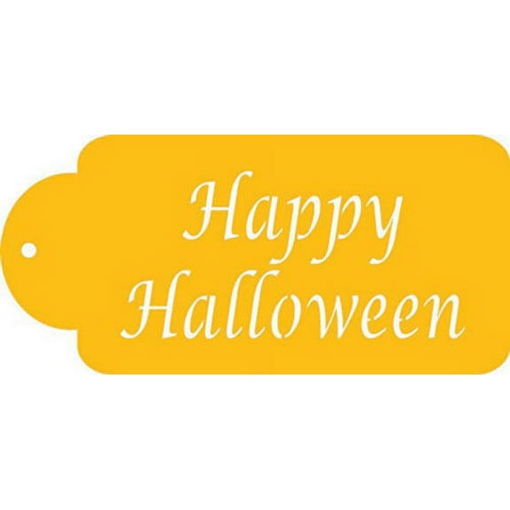 Designer Stencils C014 Happy Halloween Cake Stencil, Beige/semi-transparent