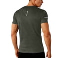 thumbnail image 6 of DPTALR Men's Solid Color Round Neck Short Sleeve Sports Training T-shirt for Running & Fitness,Army Green,Big and Tall Men XXXL, 6 of 9