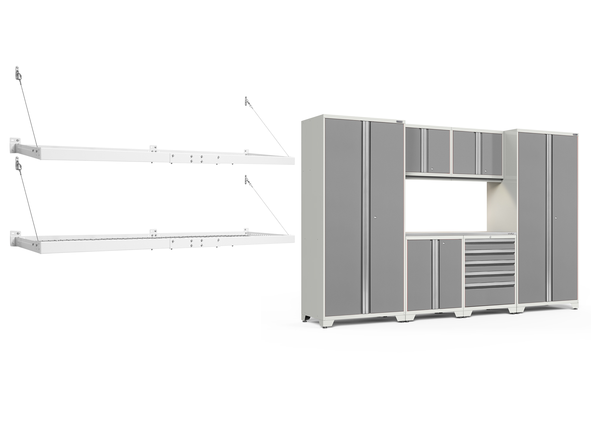 NewAge Products Pro Series Platinum 9 Piece Set, Heavy Duty 18Gauge Steel Garage