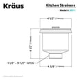 thumbnail image 3 of Kraus BST-1 Stainless Steel Basket Strainer, 3 of 4