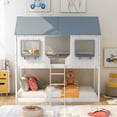 thumbnail image 6 of HomeRoots 403959 82 x 77 x 55 in. White Twin Over Twin Size Contemporary Bunk Bed, 6 of 10