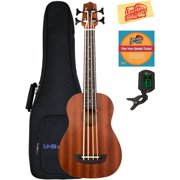 Kala UBASS-WNDR-FS Wanderer Acoustic-Electric U-Bass Ukulele Bundle with Gig Bag, Tuner, Austin Bazaar Instructional DVD, and Polishing Cloth